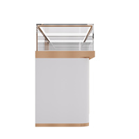 Vitrina de Exhibición de Joyería de Lujo con Logotipo Personalizado, Producción Directa de Fábrica, Diseño Moderno en Acero Inoxidable, Madera y Vidrio