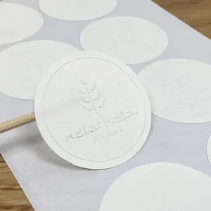 Adesivo em relevo Etiqueta Impressão LOGOTIPO Personalizado Texturizado Papel Matte Sticker Adesivo Personalizado Marca Logotipo Adesivo