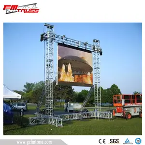 Goal Post Aluminum Truss System Square Spigot Box Truss For Line Array Screen With Base And Blocks 500-1000kgs Loading