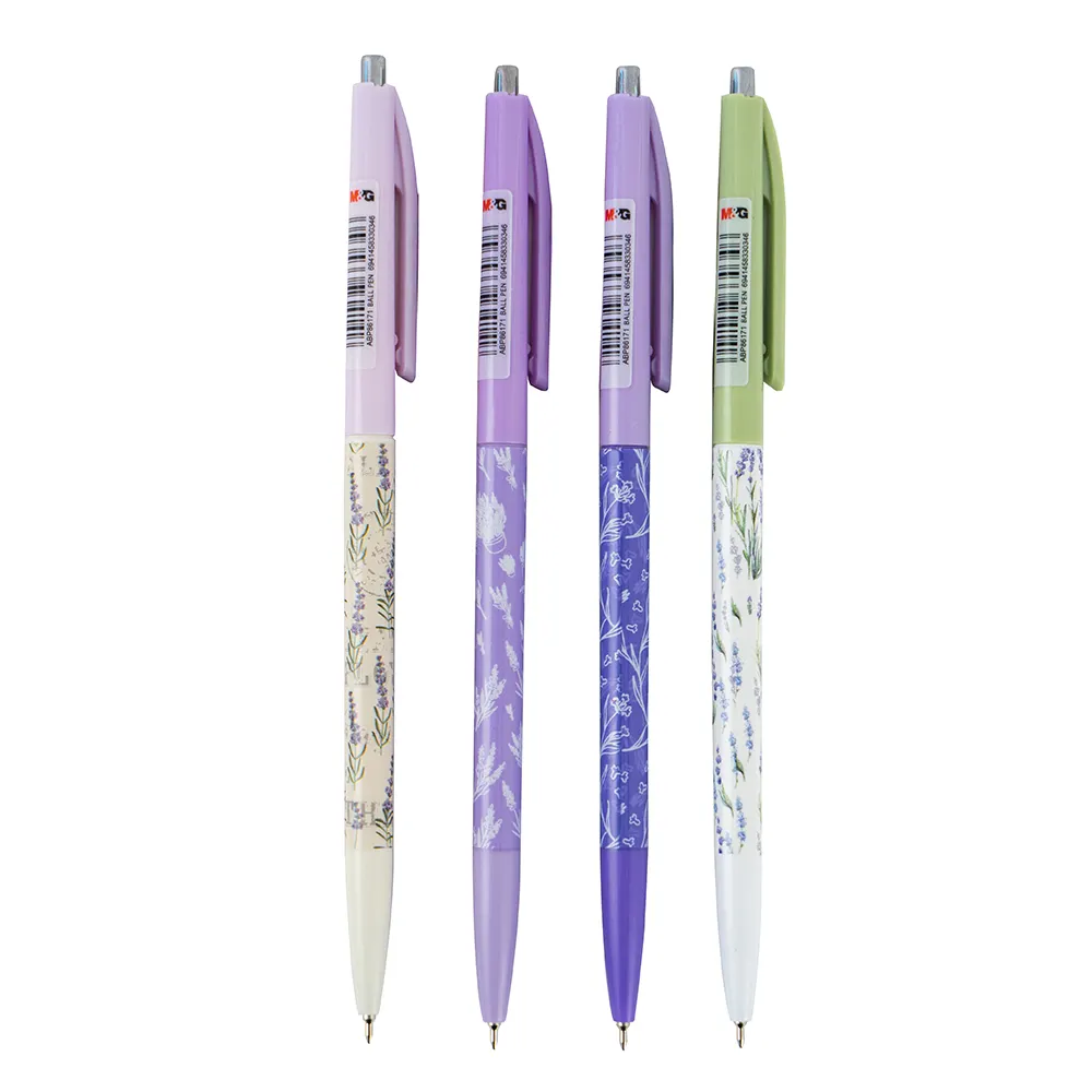 M&G Hot Sale Most Popular in Europe Lavender Retractable Blue Ink 0.38mm Ballpen Ball Point Pen Office Students Writing Pens
