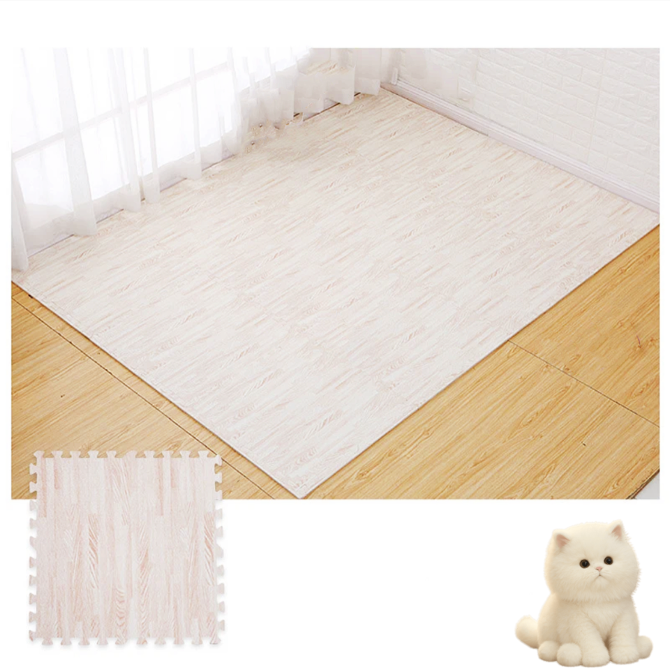 Puzzle Mat Non-Slip Interlocking Printing Wood Grain Puzzle Mat Waterproof Puzzle Carpet Floor Mat  for Wholesale