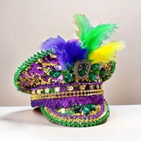 Chapeau de Capitaine Steampunk à Strass à Faible MOQ, Chapeau de Pirate avec Logo Personnalisé, Idéal pour Spectacles de Falconerie et Banquets Médiévaux