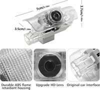 Projecteur LED HD personnalisable pour portière de voiture, lumière de bienvenue, lampe de projection d'ombre fantôme, lampe de fosse, accessoire extérieur en gros pour Toyota
