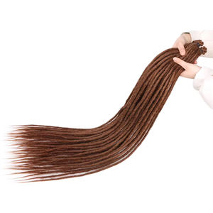 Extensions de Cheveux Synthétiques Crochets <span class=keywords><strong>Blondes</strong></span>, Fausses Dreadlocks Longues Douces Faites à la Main pour Femmes - Product Image 4