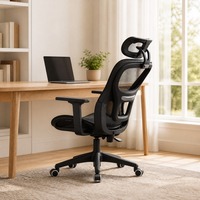 Silla Ergonómica Moderna y Cómoda para Oficina en Casa, Reposacabezas Ajustable, Reposabrazos 4D, Malla Transpirable, Giratoria, para Dormitorio o Estudio, Venta al Por Mayor, Muestra Disponible