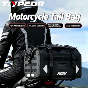 Tas Bagasi Motor TIYPEOR 38L PVC Tahan Air, Model Gulung, untuk Jok Belakang, Perjalanan Touring Motor dengan Strip Reflektif - Product Image 1