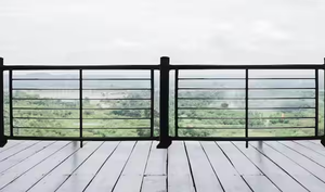 Kit de garde-corps de terrasse moderne en acier inoxydable avec revêtement en poudre noir mat pour villa - Product Image 5