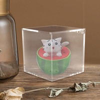 Boîte en acrylique transparente avec couvercle, boîte de rangement carrée transparente pour figurines d'action, maquillage, artisanat, petits objets de collection