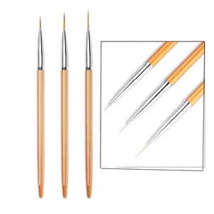 3 pinceaux pour vernis à ongles French Stripe 3D Tips Line Stripes DIY Drawing Pen UV Gel Brushes Painting Manicure Nail Tool Sets - Product Image 1