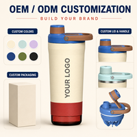Bouteille shaker en acier inoxydable de 24 oz, étanche, pour la gym, le fitness, le mélange de protéines, avec bouchon à ouverture rapide, fournisseur de logo personnalisé