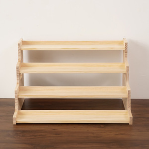 Estante de Almacenamiento de Madera Maciza de 2 Niveles, Color Natural, Organizador Independiente para Exhibición de Joyas y Perfumes - Product Image 2