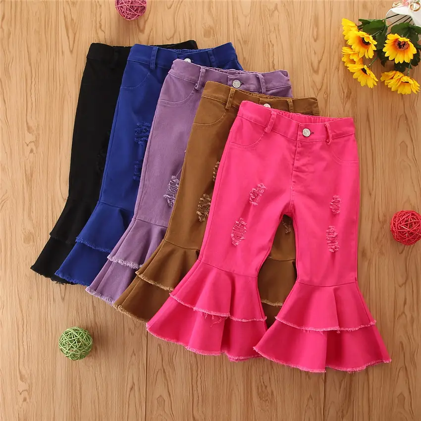 Kids Jeans Pants 24 Colors Hot Selling Stretchy Fashion Denim Pants Kids Pants Trouser Jeans for Girl