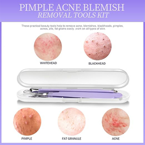 Kit de 7 Piezas de Acero Inoxidable para Eliminar Puntos Negros, Extractor de Espinillas y Comedones, Set de Cuidado Facial con Estuche de Almacenamiento - Product Image 6
