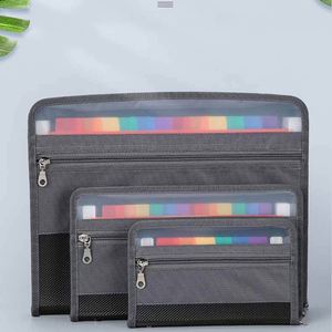 Durable Waterproof 13 Pocket Large Capacity Gradient Zipper <b>Expandable</b> A4 Document Transparent File <b>Folder</b> - Product Image 3