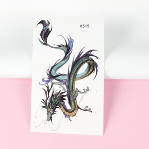 Vente en gros d'usine, tatouage temporaire de <span class=keywords><strong>dragon</strong></span> chinois, autocollant de luxe pour le corps, le bras, la main, le pied, maquillage, imperméable, coloré, long, faux tatouage temporaire - Product Image 4