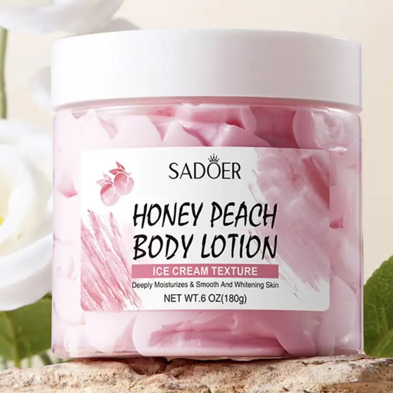 Best Verkopende Ijs Textuur Huid Honing Niet Plakkerig Hydraterende Perzik Whitening Body Cream