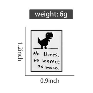 เข็มกลัดเคลือบ No Lloves No Moco คำคมตลกภาษาสเปน ไดโนเสาร์ เครื่องประดับติดปกเสื้อ ของขวัญสำหรับเพื่อน ขายส่ง - Product Image 6