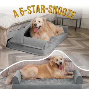 Luxe Grote Orthopedische Traagschuim Hondenbank Bedden Met Halve Luifel Op Maat Gemaakte Kattenbedden Waterdichte Wasbare Verwijderbare Hoes - Product Image 5