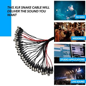 Câble audio numérique multicore 32 canaux 200 XLR <span class=keywords><strong>Spriter</strong></span>, optique, type méduse, signal audiophile, maillé, RJ45 CAT5E, certifié CE - Product Image 5