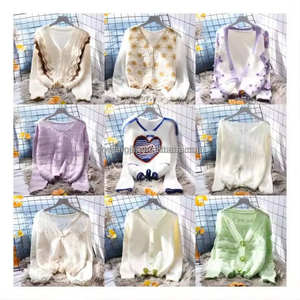 Suéter de punto holgado de manga larga con cuello en V para <span class=keywords><strong>mujer</strong></span>, estilo casual, nueva moda de otoño, con botones frontales, venta al por mayor - Product Image 2