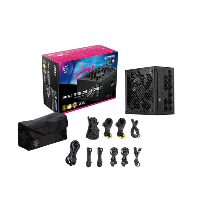 2025 New for MSI MPG A1000GS PCIE5.1 Dual 16pin 2x 80+ Gold Computer Power Supply for Desktop Gaming PC ATX3.1 PSU PCIE5.1 Stock