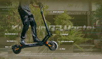 Trottinette électrique KUKIRIN G2 Master unisexe pour adultes, 52V 20.8Ah, autonomie 70 km, double moteur, suspension hydraulique, écran LCD, pliable