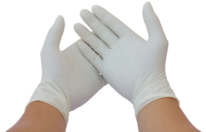 Guantes desechables de látex para examen, sin polvo, 5MIL de grosor, 24CM de longitud, puño con borde cortado, suaves, uso general - Product Image 5