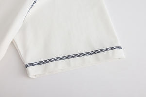 เสื้อยืดคอกลมแขนสั้นสำหรับทุกเพศ, เสื้อยืดลำลองคอกลมแขนสั้นตัดปกติเย็บสองชั้นผ้าถักออกกำลังกายทนทาน - Product Image 5