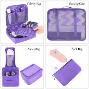 Juego de 8 Cubos de Embalaje al por Mayor con Malla Transpirable y Bolsa para Zapatos, Organizadores de Equipaje Ligeros de Nailon para Maletas - Product Image 6
