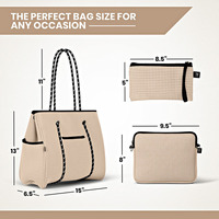 Nouveau Sac de Plage Fourre-tout en Néoprène Perforé pour Femme, Style Minimaliste avec Fermeture Ouverte, Grande Capacité, Collection 2026