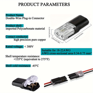 <span class=keywords><strong>2</strong></span> वे इलेक्ट्रिक वायर कनेक्टर प्लग करने योग्य एलईडी क्विक वायर कनेक्टर <span class=keywords><strong>2</strong></span> पिन यूनिवर्सल वायर स्प्लिस कनेक्टर लॉकिंग बकल के साथ - Product Image 5