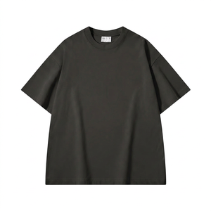 เสื้อยืดผู้ชาย แขนสั้น ทรงหลวม ผ้าคอตตอนถัก 100% หนา 300gsm ไม่เป็นขุย ทรงโอเวอร์ไซส์ สไตล์ลำลอง ใส่สบายสำหรับฤดูร้อน - Product Image 5