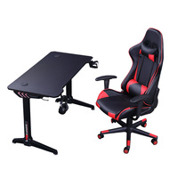 Nouveau bureau de jeu pour ordinateur en métal avec éclairage LED RGB moderne, surface en fibre de carbone, design ergonomique