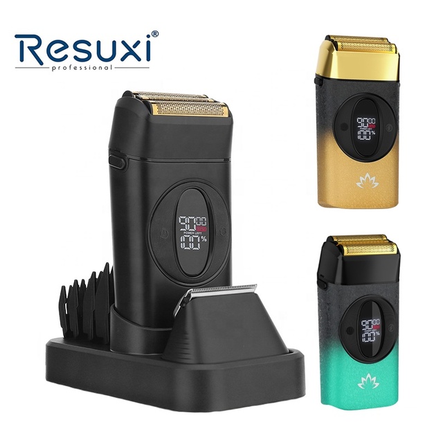New Resuxi 2038 Electric Foil Shavers for Men 0mm Head Shavers Professional Rechargeable Beard Shaver Hair Trimmer