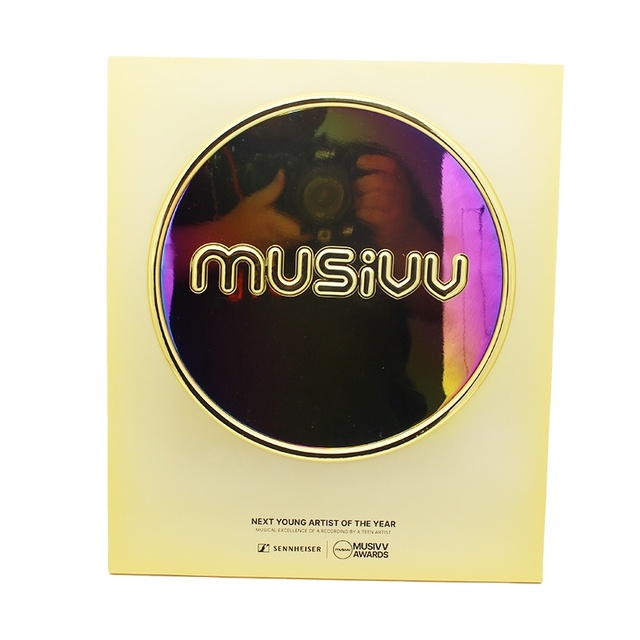 Custom-made Plated Metal Music Competition Award Plaque with Gold Silver Plating
