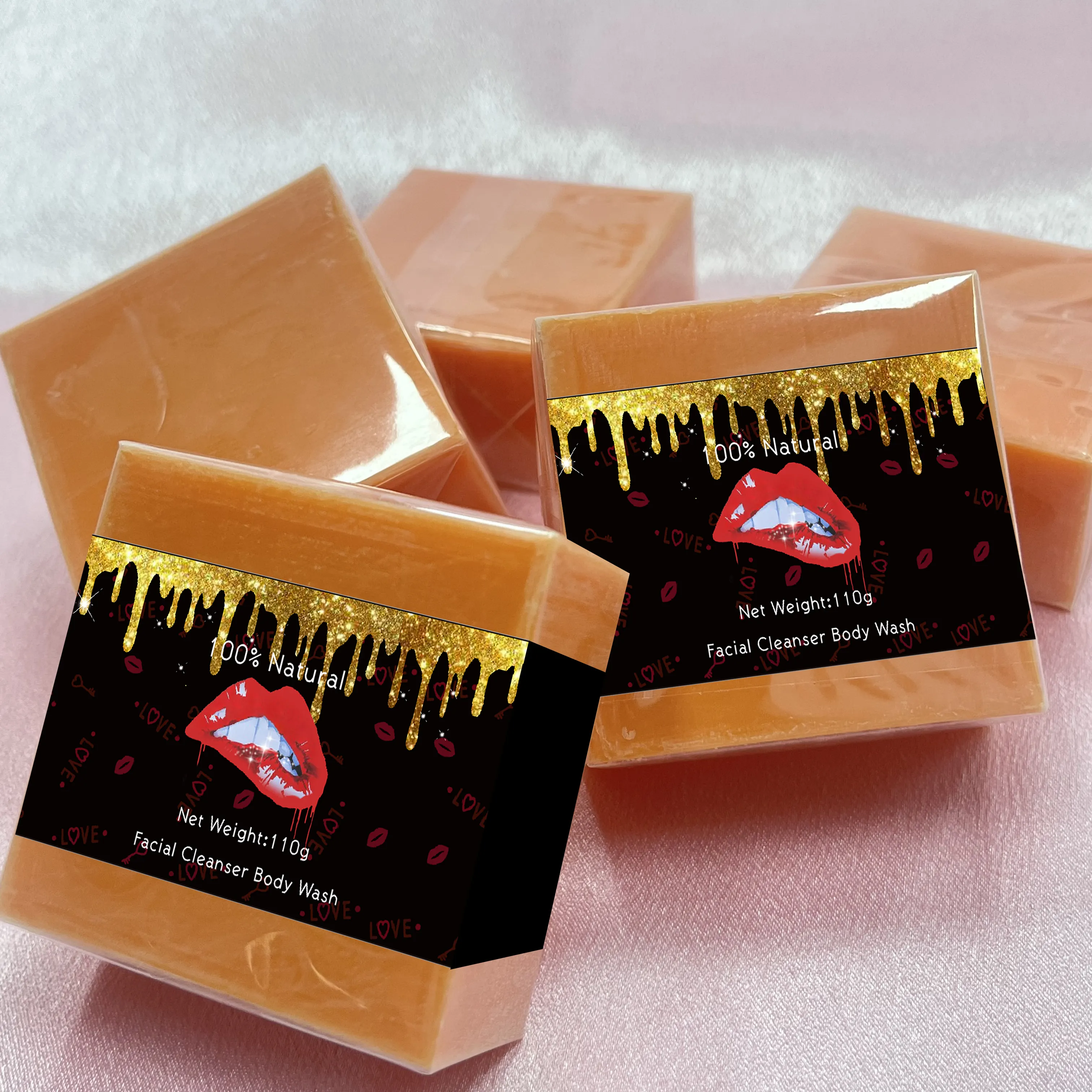 Migliore qualità personalizza logo sapone turmetico vitamina E sapone anti acne sbiancante sapone