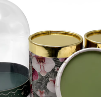 Boîte en tube de papier en forme de dôme, dorée, cylindrique, pour emballage cadeau, étui pour bougie, impression personnalisée
