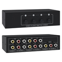 Selector AV RCA 1080P 4 en 1 con Video Compuesto y Audio L/R, 4 Puertos, Plug and Play, para Wii/PS2/Xbox, Compatible con STB y HDTV