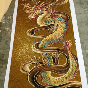 JS <span class=keywords><strong>MAM</strong></span>-DG01 Fait Main Dragon Mosaïque Murale De Luxe Décor À La Maison Chinois Art de la Mosaïque De Verre Carreaux De Mur De Salon - Product Image 1