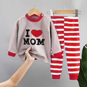 Herbst Kinder Langarm-Hosen-<span class=keywords><strong>Set</strong></span> Baumwoll-Unterwäsche <span class=keywords><strong>Baby</strong></span> Neue Pyjamas Schlafanzug Hausanzug - Product Image 5