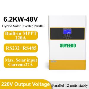 SUYEEGO <span class=keywords><strong>6</strong></span>.2KW 48V Inversor Solar Híbrido de Operação Paralela Pura Onda Senoidal Embutido MPPT 120A Carregador Solar Inversor - Product Image 2