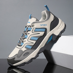 Breathable Mesh Walking Style Shoes Lace Up <b>Rugged</b> Anti Slip Outsole Daily <b>Outdoor</b> Walking Sneakers - Product Image 3