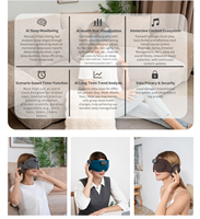 Masque de sommeil intelligent AI avec surveillance du sommeil, zéro pression, 3D, respectueux de la peau, respirant, pour les voyages, la maison, le bureau, la sieste