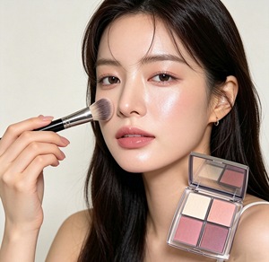 Palette de maquillage luxueuse bio micro-lumineuse pour les yeux et le visage, avec poudres et fards cuites - Product Image 4