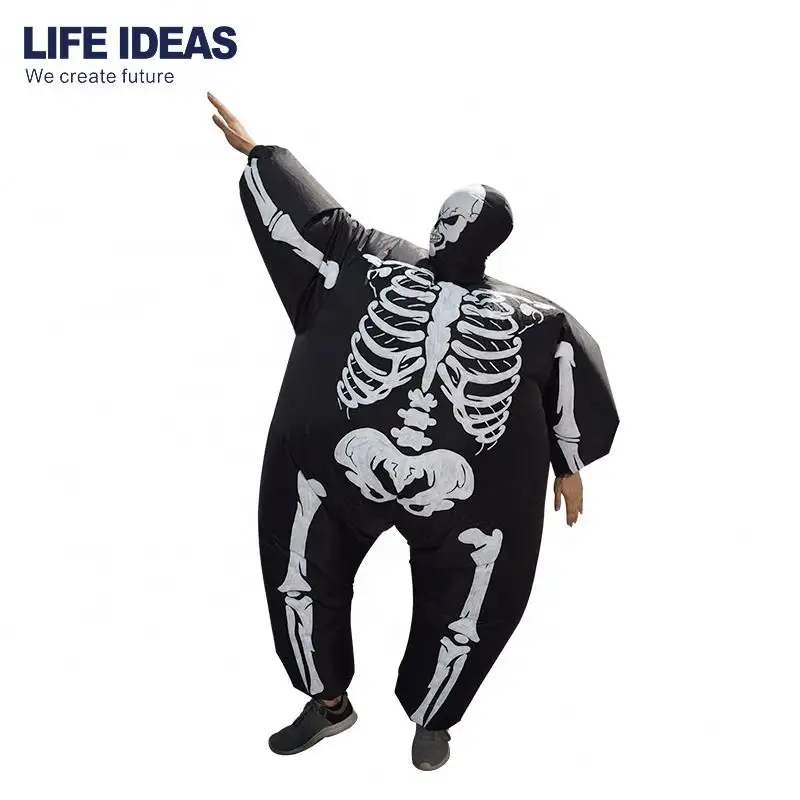 Grim Reaper costumi spaventosi di Halloween Ghost Skeleton Skull gonfiabile Illusion Blowup Suit