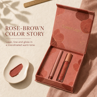 Coffrets Cadeaux Maquillage Cosmétique Végétaliens – Kit Crayon à Lèvres et Gloss Haute Pigmentation – Emballage Boîte – Kits Rouge à Lèvres et Crayons à Lèvres Marque Privée