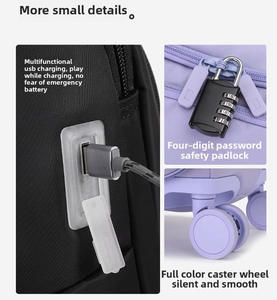 Nouvelle <span class=keywords><strong>valise</strong></span> à roulettes en nylon imperméable de 20/24 pouces avec poignée télescopique, antivol, ultra-légère, <span class=keywords><strong>valise</strong></span> cabine - Product Image 3