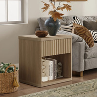 Ensemble de 2 tables de chevet en bois brun rustique, durables, de style moderne du milieu du siècle, avec 2 tiroirs de rangement, meubles de chambre à coucher pour la maison et le bureau