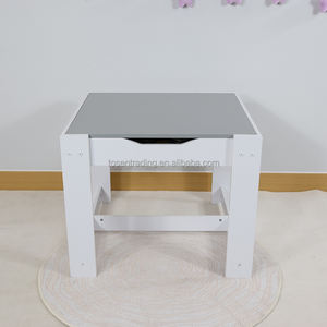 Ensemble table et deux chaises modernes pour enfants avec bac de rangement, bureau d'activités en bois pour enfants - Gris - Product Image 5