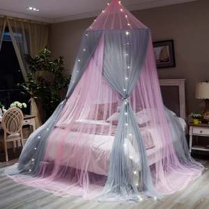 Double Layer Elegant Hanging Mosquito Net Embroidery <b>Lace</b> Translucent Dome Bed <b>Curtain</b> for Double Bed - Product Image 4